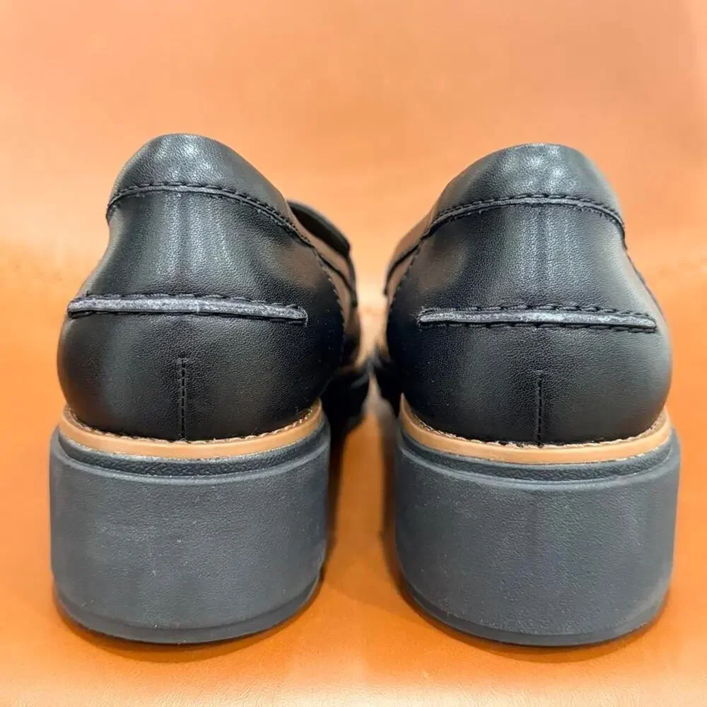 NEW CLARKS SHARON GRACIE WOMEN'S BLACK SLIP-ON LEATHER LOAFERS